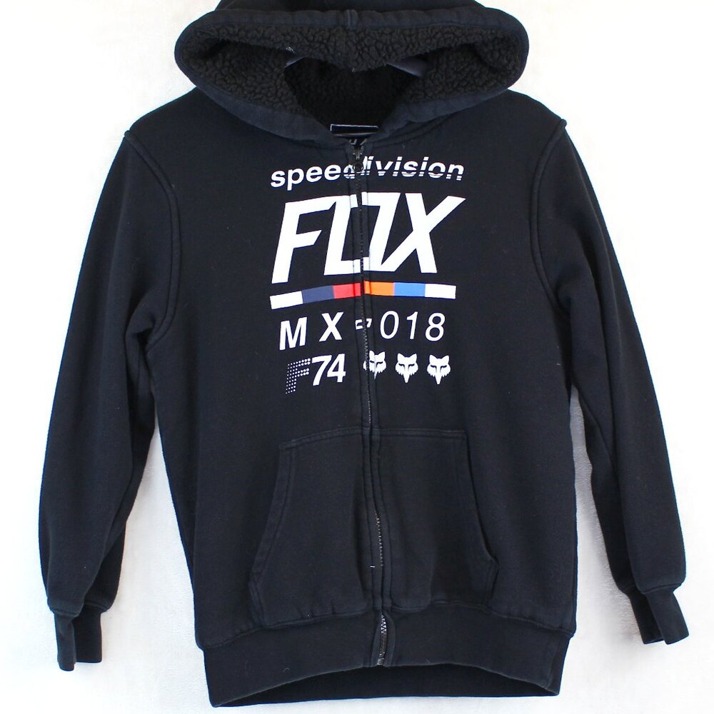 Fox Racing Hoodie Sherpa Insulated Sweatshirt Hoodie Jacket Full Zip (Youth LG)